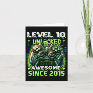 10. Geburtstag Junge Level 10 Gamer 10 Jahre Video Karte