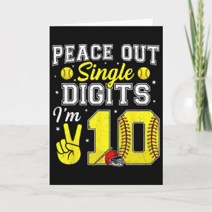 10. Geburtstag Junge Softll Peace Out Einstellige Karte