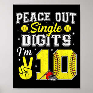 10. Geburtstag Junge Softll Peace Out einstellige Poster