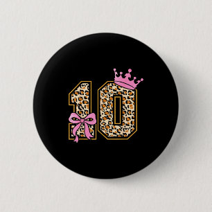 10. Geburtstag Mädchen Rosa Coquette Design Button