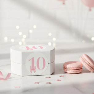 10. Geburtstag Mädchen Rosa Schleife Aufkleber