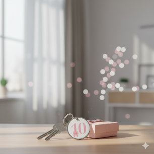 10. Geburtstag Mädchen Rosa Schleife Schlüsselanhä Schlüsselanhänger