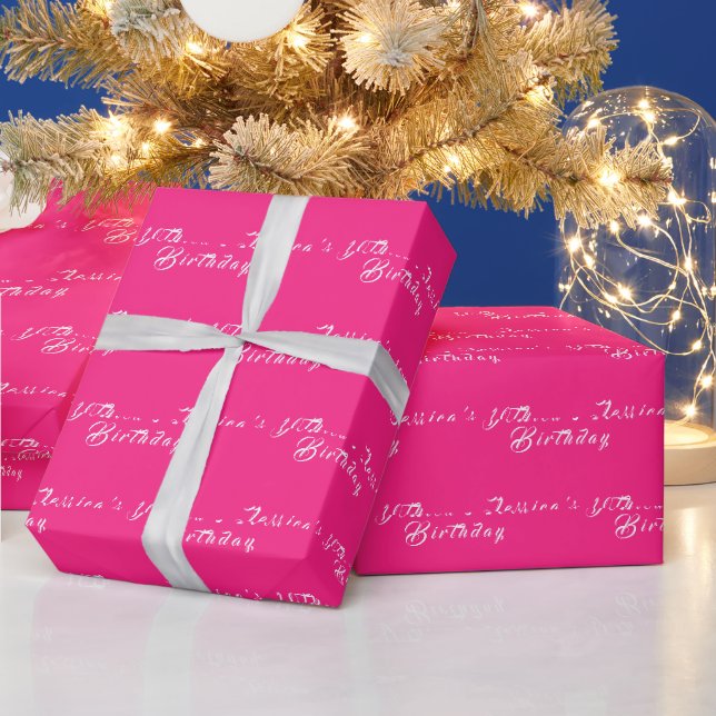 10. Geburtstag Niedlich Girly Pink Einfache modern Geschenkpapier (Feiertage)