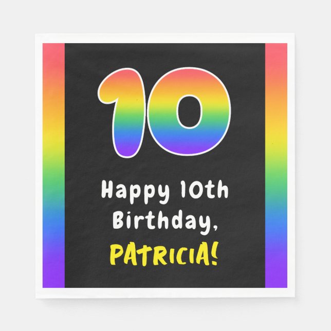 10. Geburtstag: Rainbow Spectrum # 10, Individuell Serviette (Vorderseite)