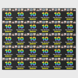 10. Geburtstag: Regenbogen "10"; benutzerdefiniert Geschenkpapier