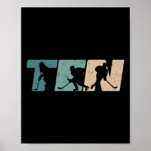 10. Geburtstag Retro Eishockey 10 Jahre alter Jung Poster