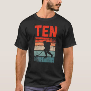 10. Geburtstag Retro Eishockey 10 Jahre alter Jung T-Shirt