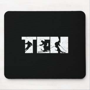 10. Geburtstag Retro Skifahren 10 Jahre alte Boys Mousepad
