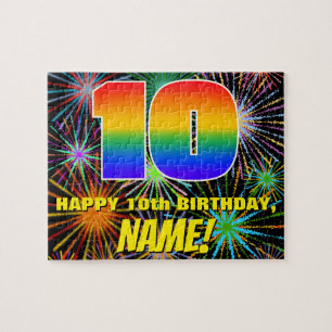 10. Geburtstag: Spaß, bunte feierliche Feuerwerke