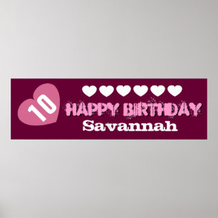 10. Geburtstag Star Banner Individuelle Name V02A Poster