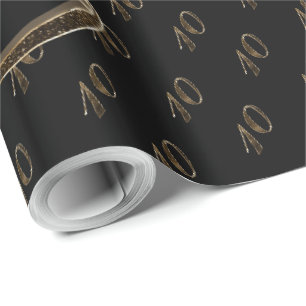 10. Geburtstag Tin Hochzeit Jubiläum Elegant Gold Geschenkpapier