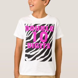 10. Geburtstag - Zebra und Pink zweistellige T T-Shirt