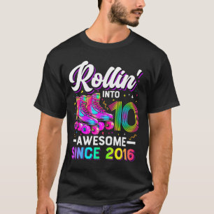 10. Geburtstags-Shirt Mädchen 10 Jahre Roller Skat T-Shirt
