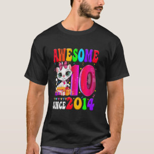 10. Geburtstagsfeier Mädchen Süße Katze 10 Jahre A T-Shirt