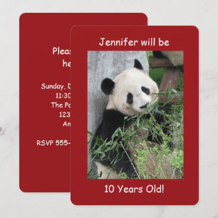 10. Geburtstagsfeier, Name, Niedlicher Riesenpanda Einladung