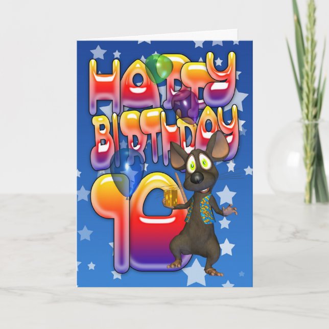 10. Geburtstagskarte, Happy Birthday Karte (Vorderseite)