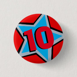 10. Geburtstagskarte, rot, grau, altertaste/Abzeic Button