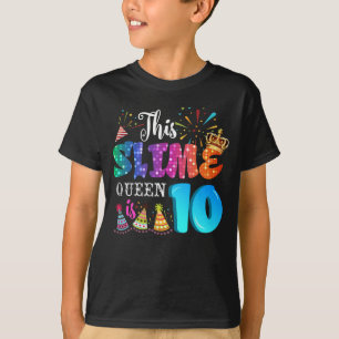 10. Geburtstagsmädchen 10 Jahre alte Mädchen Slime T-Shirt
