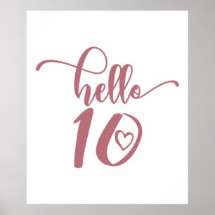 10. Geburtstagsmarchen Hallo 10 Niedlichen 10 Jahr Poster