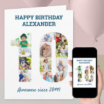 10. Geburtstagsnummer Foto Collage Karte<br><div class="desc">Personalisierte 10. Geburtstagskarte mit Foto-Collage in Form der Nummer 10. Die Vorlage ist für Sie Set, um Ihre Bilder hinzuzufügen, die in einer Mischung aus Portrait, Landschaft und quadratischen Formaten angezeigt werden, um Ihnen viel Flexibilität bei der Platzierung Ihrer bevorzugten Fotos zu geben. Sie können auch den Text vorne und...</div>