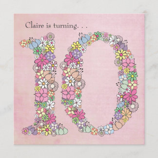 10. Geburtstagsparty der Mädchen - individuelle Ei Einladung