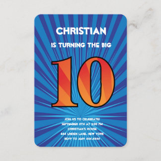 10. Geburtstagsparty Einladung Junge