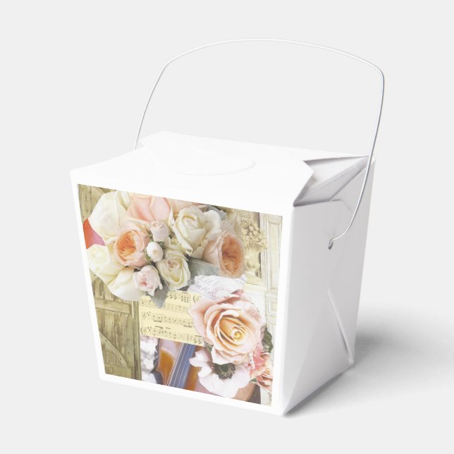 10 Gefälligkeitsboxen mit pastelfarbenen Rose Geschenkschachtel (Vorderseite)