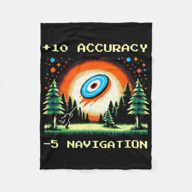 +10 Genauigkeit –5 Navigation Pixel Disc Golf Spie Fleecedecke (Vorderseite)