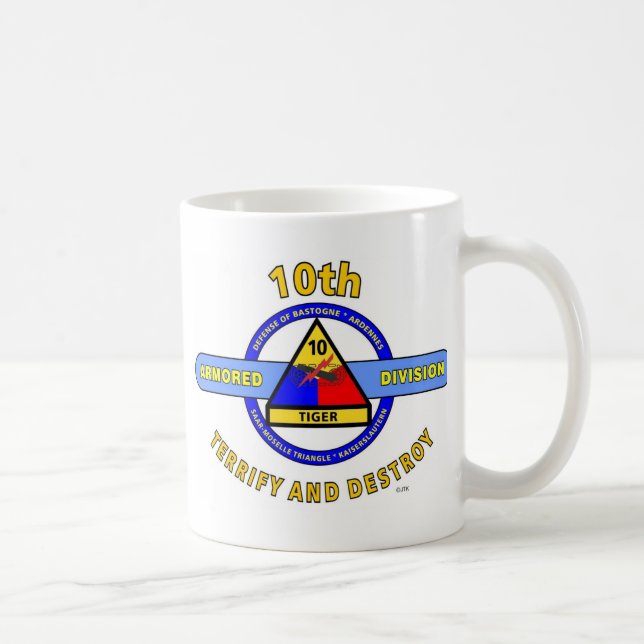 10. GEPANZERTE ABTEILUNG " ERSCHRECKEN u. Kaffeetasse (Rechts)