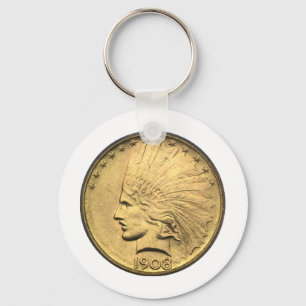 10 GOLD-STÜCKE $ SCHLÜSSELANHÄNGER