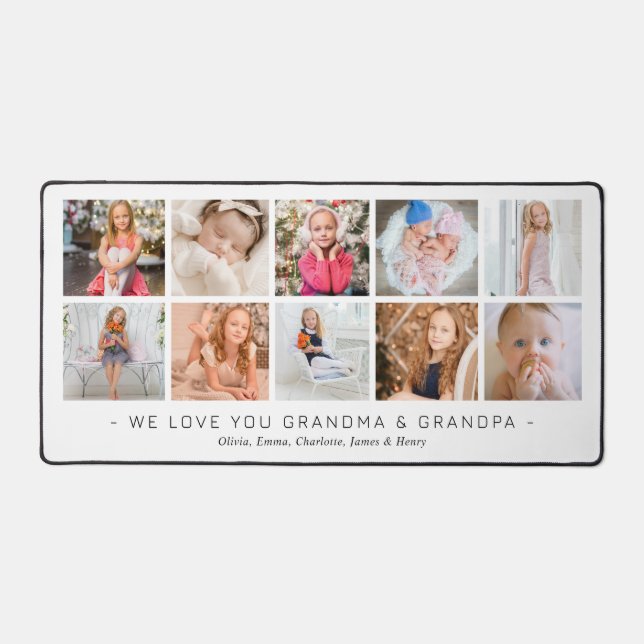 10 Großkinder Foto Collage Personalisiertes Gesche Schreibtischunterlage (Vorderseite)
