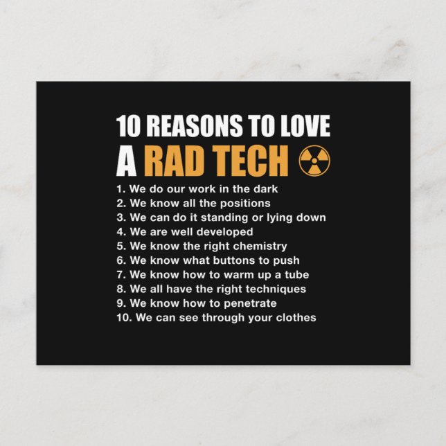 10 Gründe für die Liebe einer Krassen Tech Funny X Postkarte (Vorderseite)