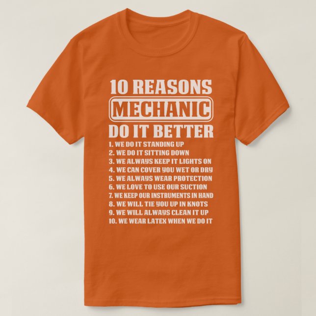 10 Gründe für die Mechanische Funktion des Shirts (Design vorne)