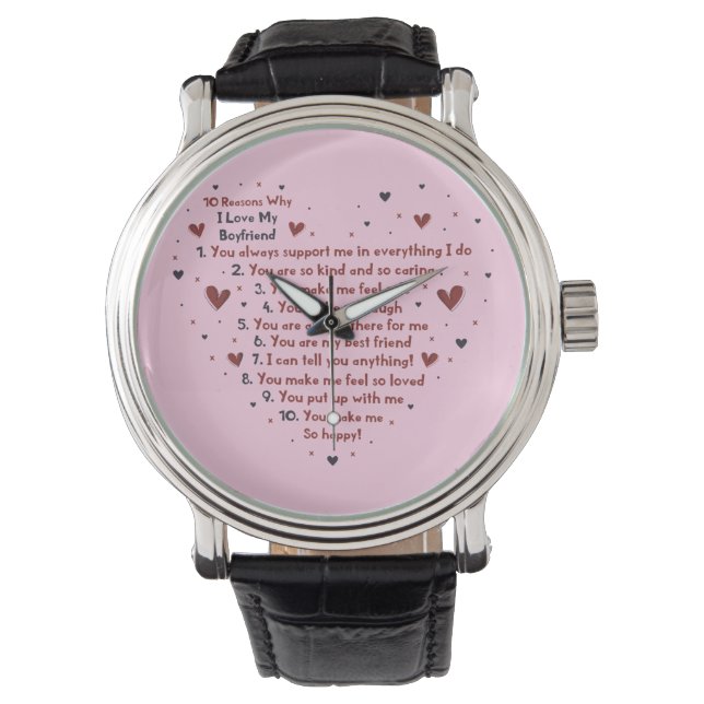 10 GRÜNDE, WARUM ICH LIEBE, DASS IHR HERZSTICKERZE ARMBANDUHR (Vorderseite)