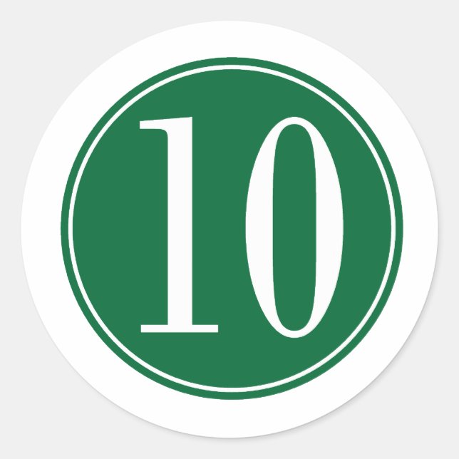 10 Grüner Kreis Runder Aufkleber (Vorderseite)