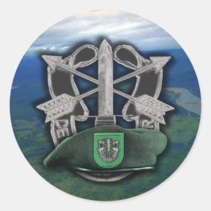10. Gruppe der Spezialeinheiten Green Berets son S Runder Aufkleber