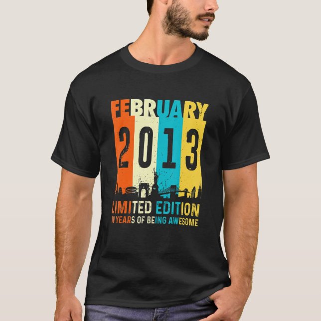 10 hergestellt im Februar 2013 10. T-Shirt (Vorderseite)