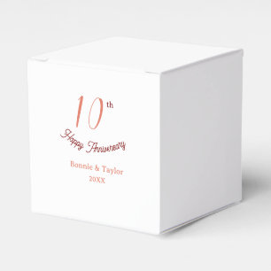 10. Hochzeitsjubiläum Pfirsich Pastell Name Retro Geschenkschachtel