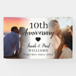 10. Hochzeitstag Benutzerdefinierte 2-Foto-Collage Banner