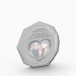 10. Hochzeitstag Brunch-Foto Acryl Auszeichnung<br><div class="desc">Zehn-herzige 10. Hochzeit Jubiläum Sonderpreis Foto hinzufügen Ihre eigenen 10-jährigen Jubiläum Paare Foto,  Name und Jubiläum Jahre. Graues Blechmetall Herzschlag Kunst und Design von www.mylittleeden.com auf zazzle.</div>