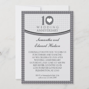 10. Hochzeitstag Einladung zum Herzenstag-Jubiläum