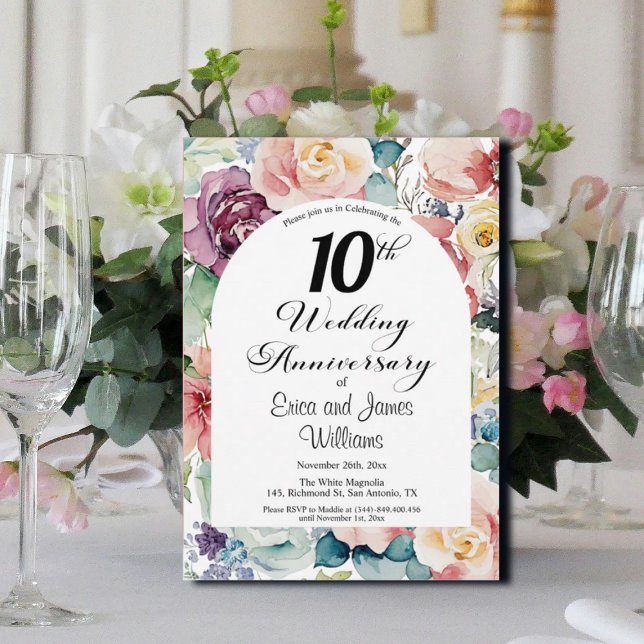 10. Hochzeitstag Elegantes Drehbuch Einladung (Von Creator hochgeladen)