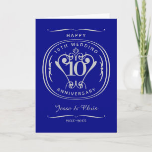 10. Hochzeitstag Faltenkarte Karte