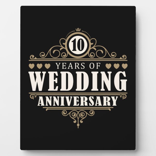10. Hochzeitstag Fotoplatte (Vorderseite)