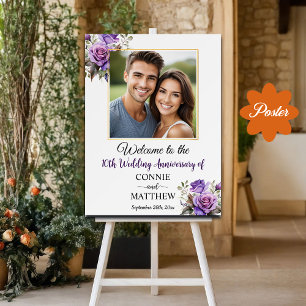 10. Hochzeitstag Gold Frame Lila Rose Poster