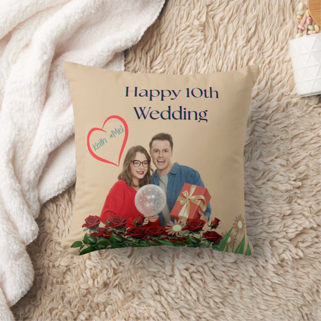 10. Hochzeitstag Kissen (Decke)