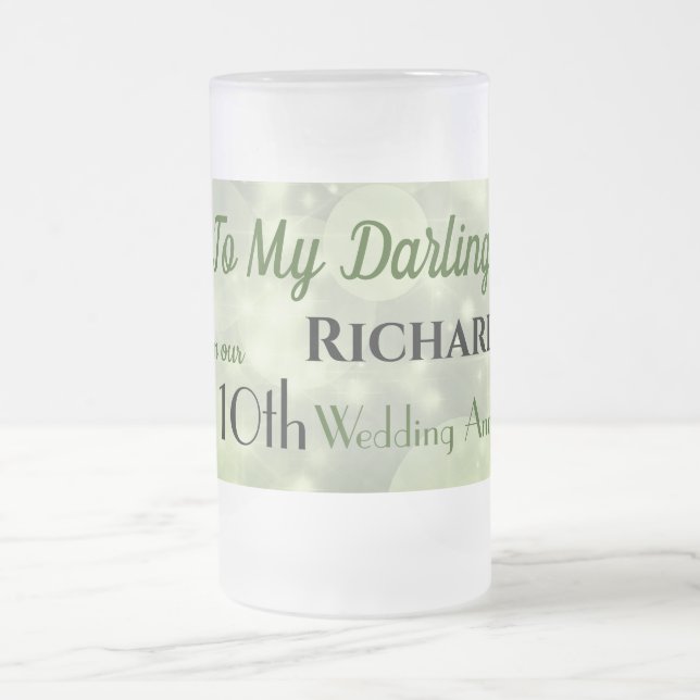 10. Hochzeitstag Mattglas Bierglas (Mittel)