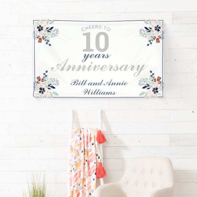 10. Hochzeitstag Party bis 10 Jahre Banner (Insitu)