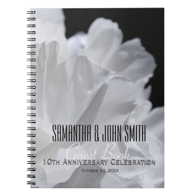 10. Hochzeitstag Party Peony Gästebuch 2 Notizblock (Vorderseite)
