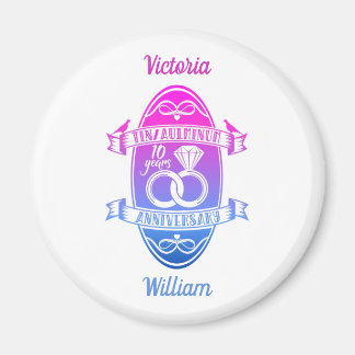 10. Hochzeitstag TIN ALUMINUM Magnet